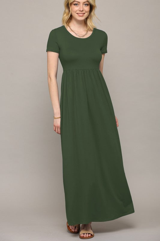 Short Sleeve Maxi Dress With Pockets
