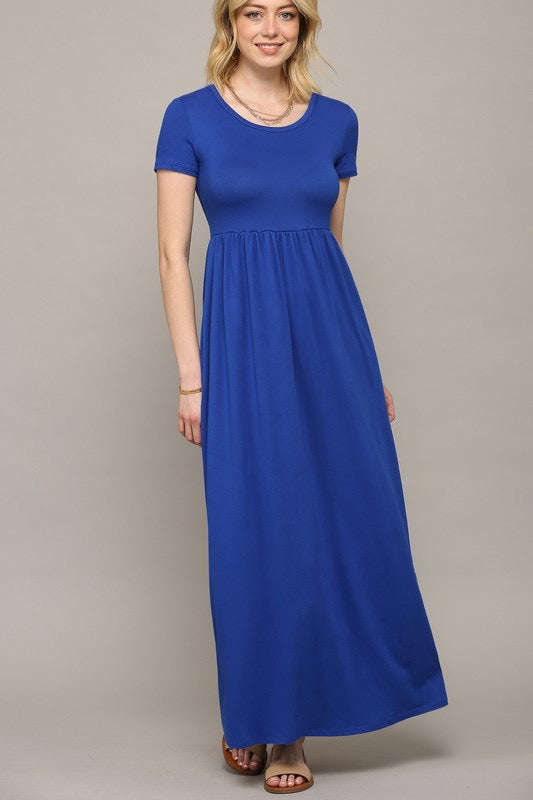 Short Sleeve Maxi Dress With Pockets