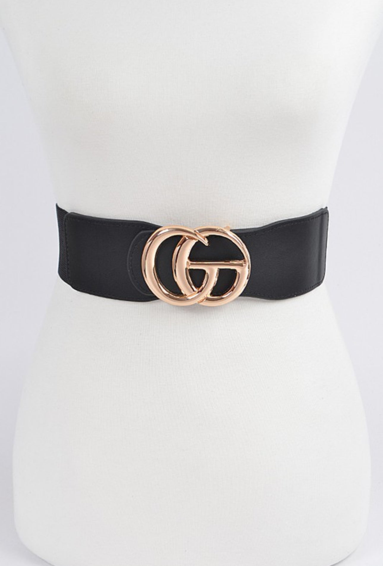 Faux Leather Elastic Belt
