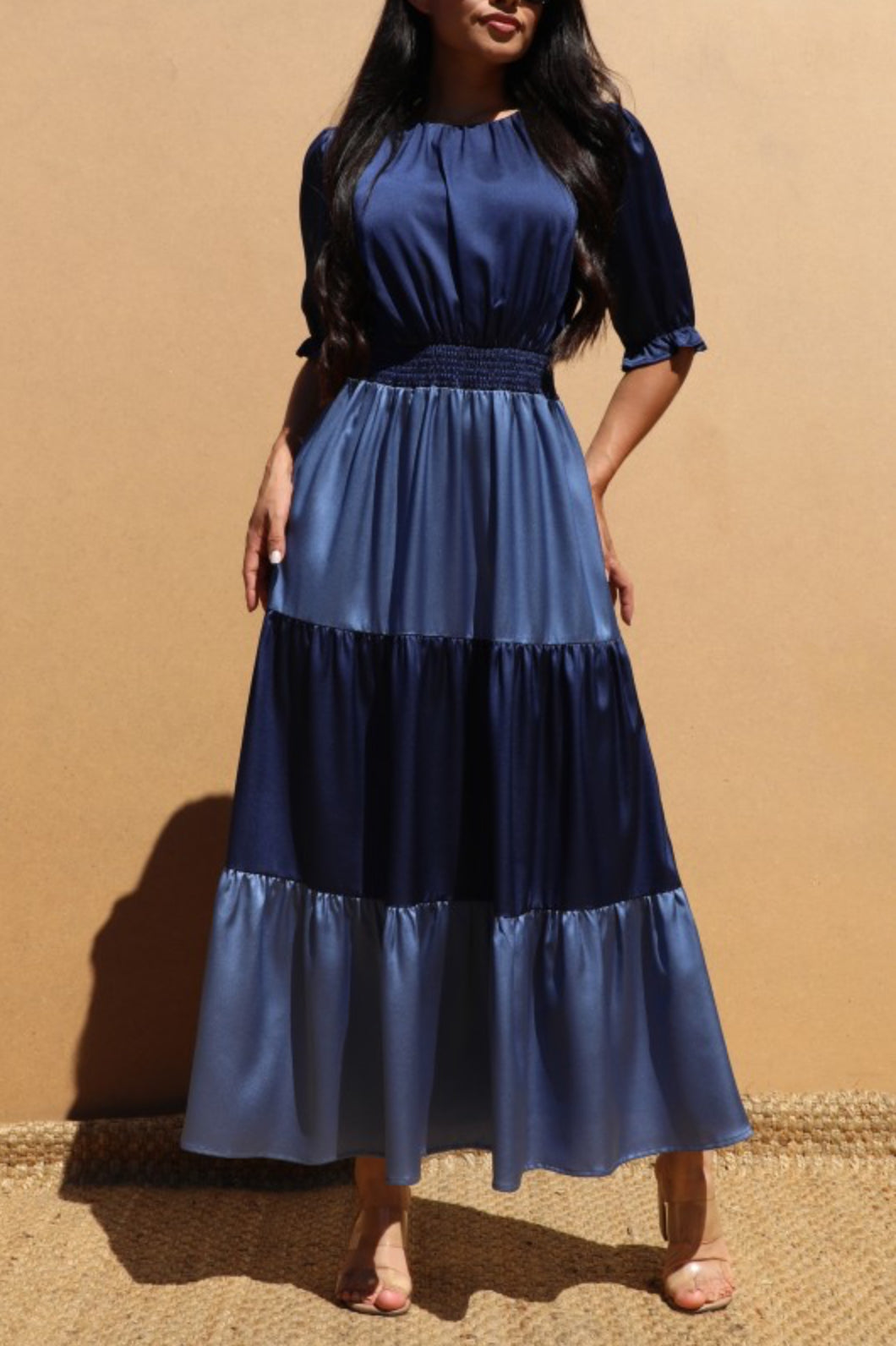 Midi Dress Satin Navy