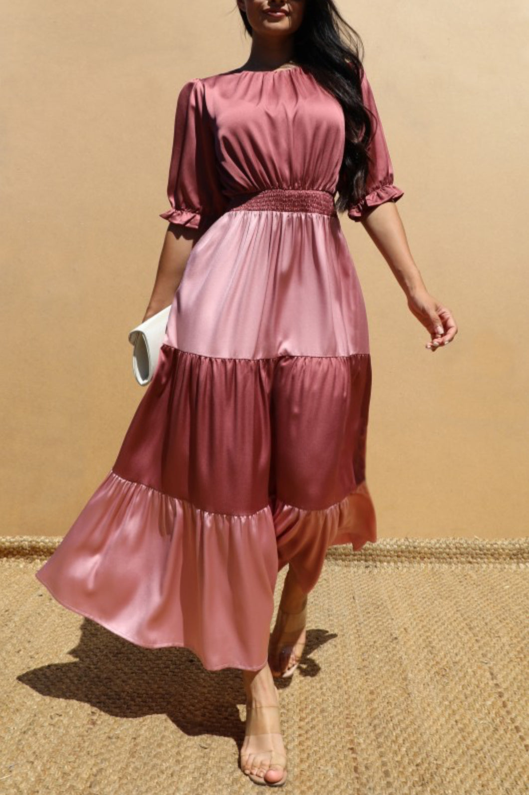 Midi Dress Satin Mauve