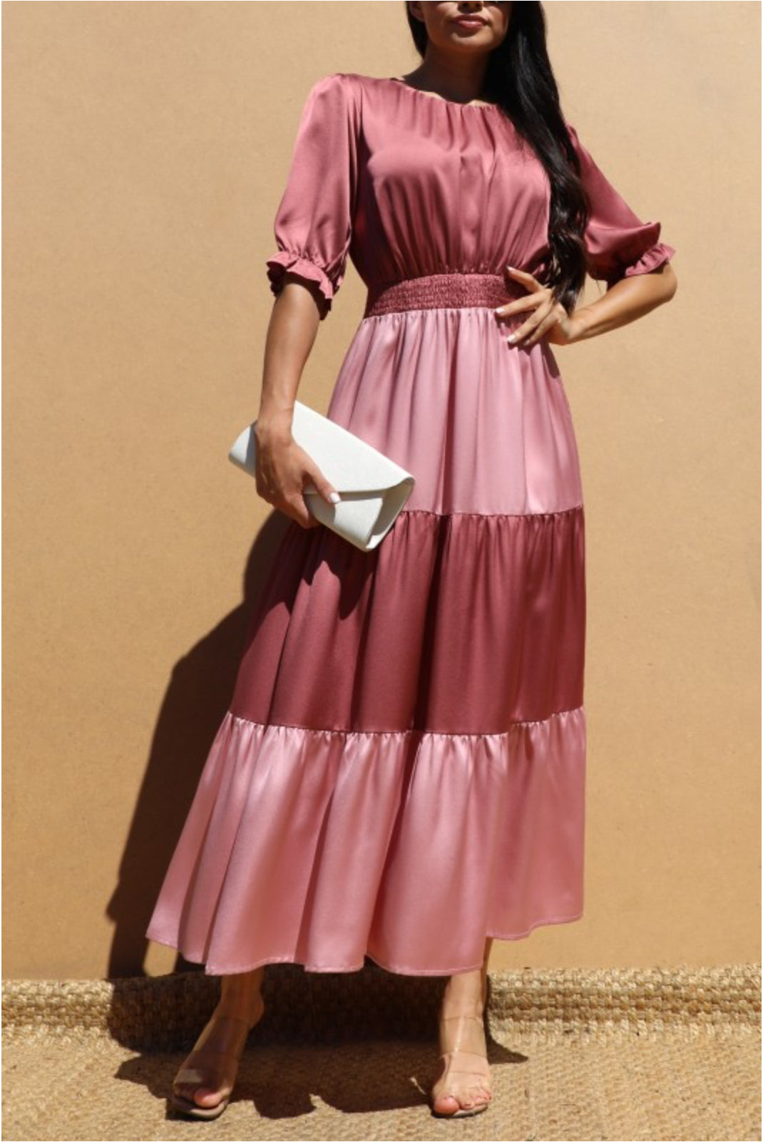 Midi Dress Satin Mauve