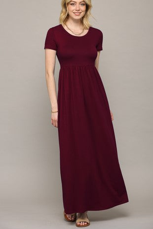 Short Sleeve Maxi Dress With Pockets