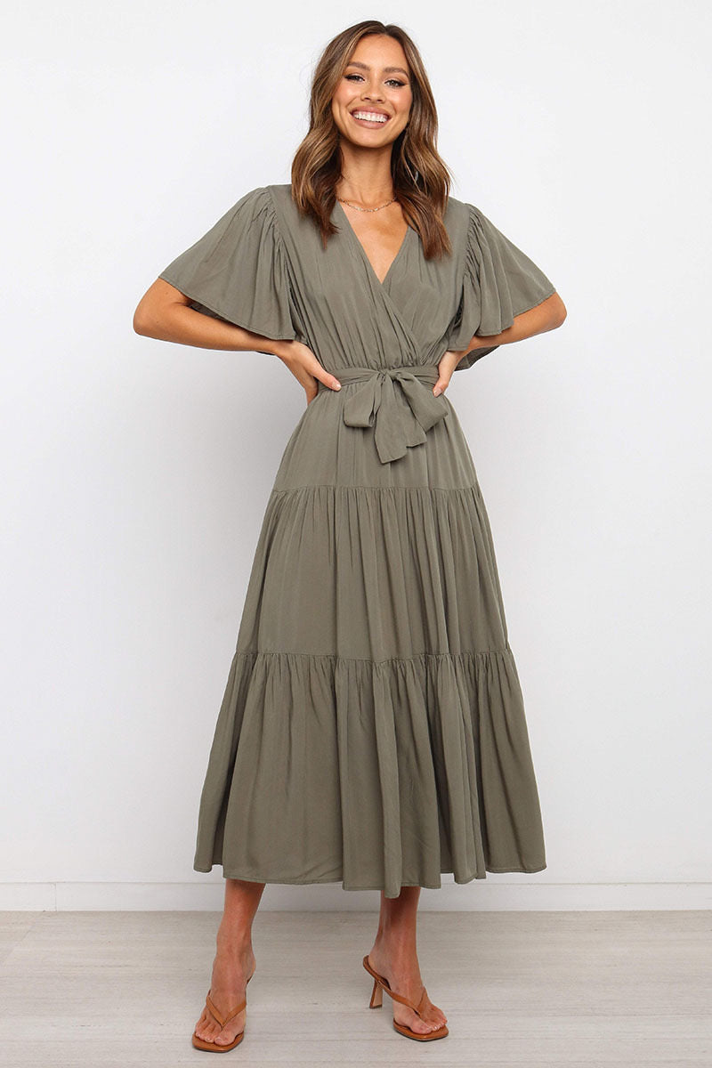 Casual Elegant Solid Color V-Neck