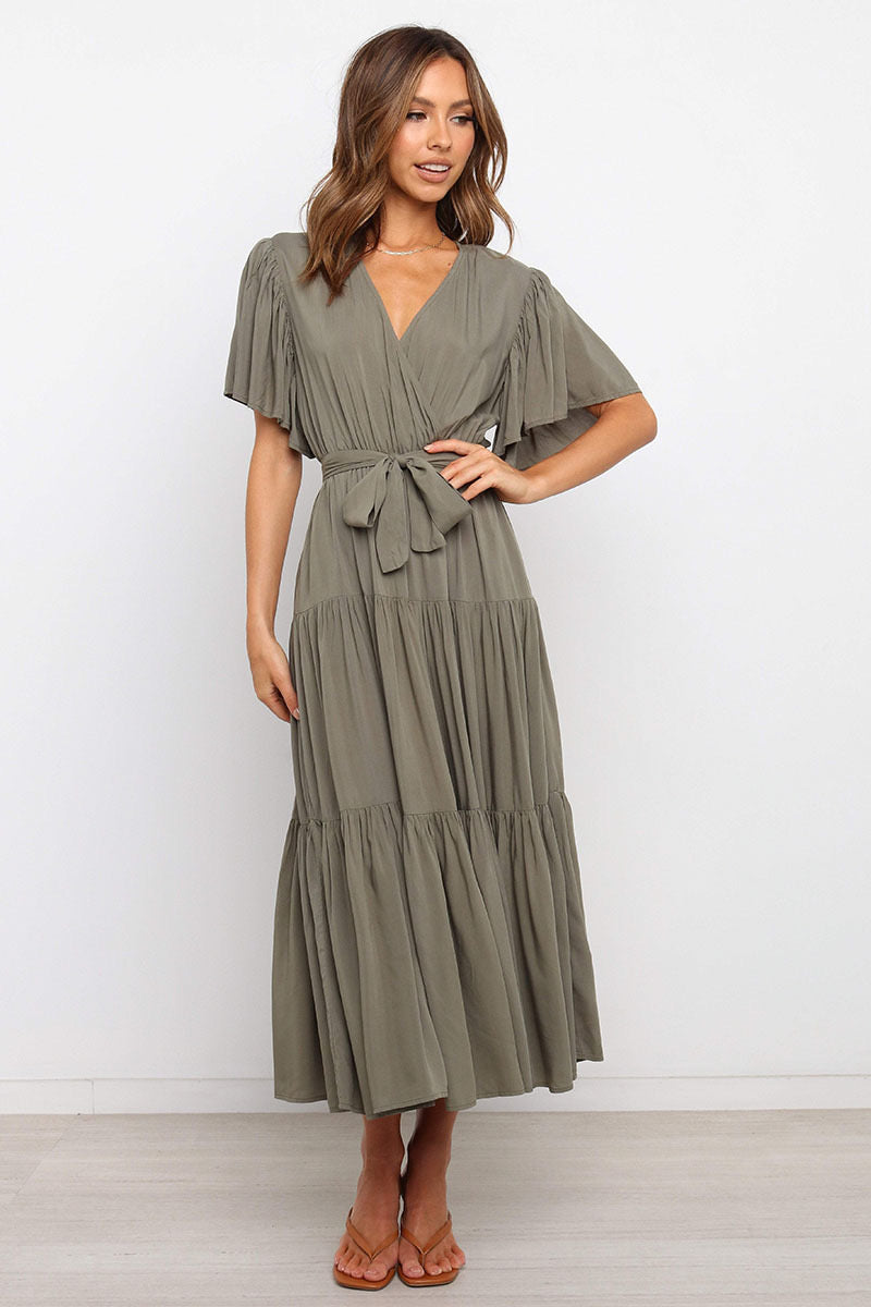 Casual Elegant Solid Color V-Neck