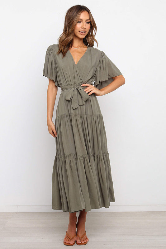 Casual Elegant Solid Color V-Neck