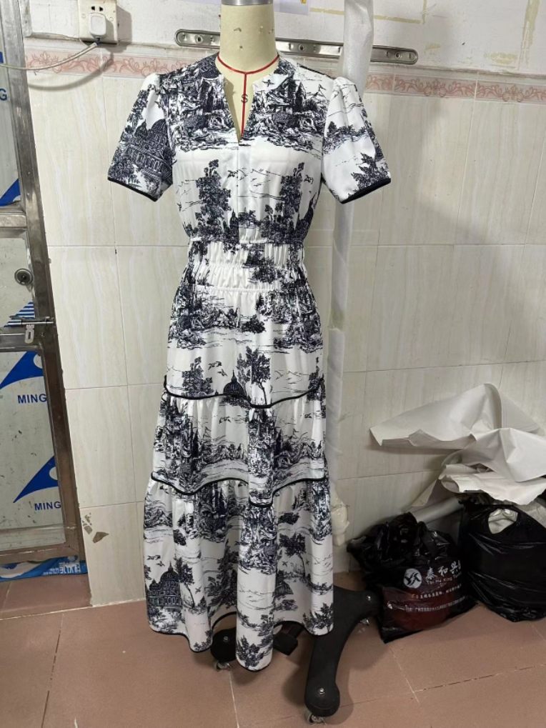Casual Party V-Neck Round Neck Short Sleeve Swing Dresses