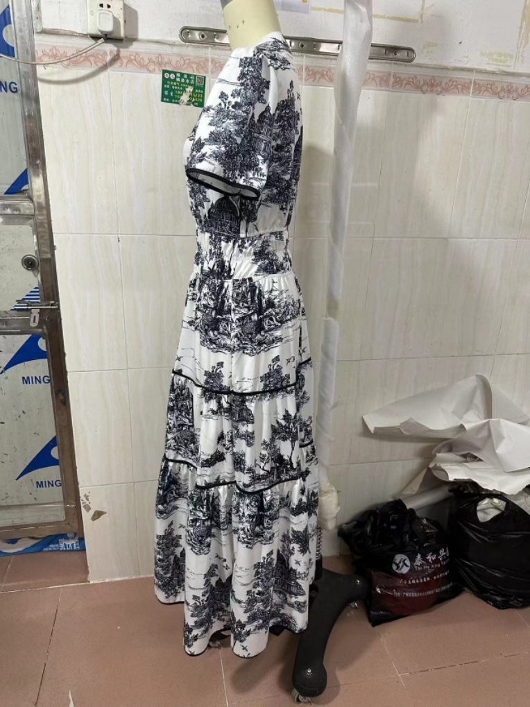 Casual Party V-Neck Round Neck Short Sleeve Swing Dresses